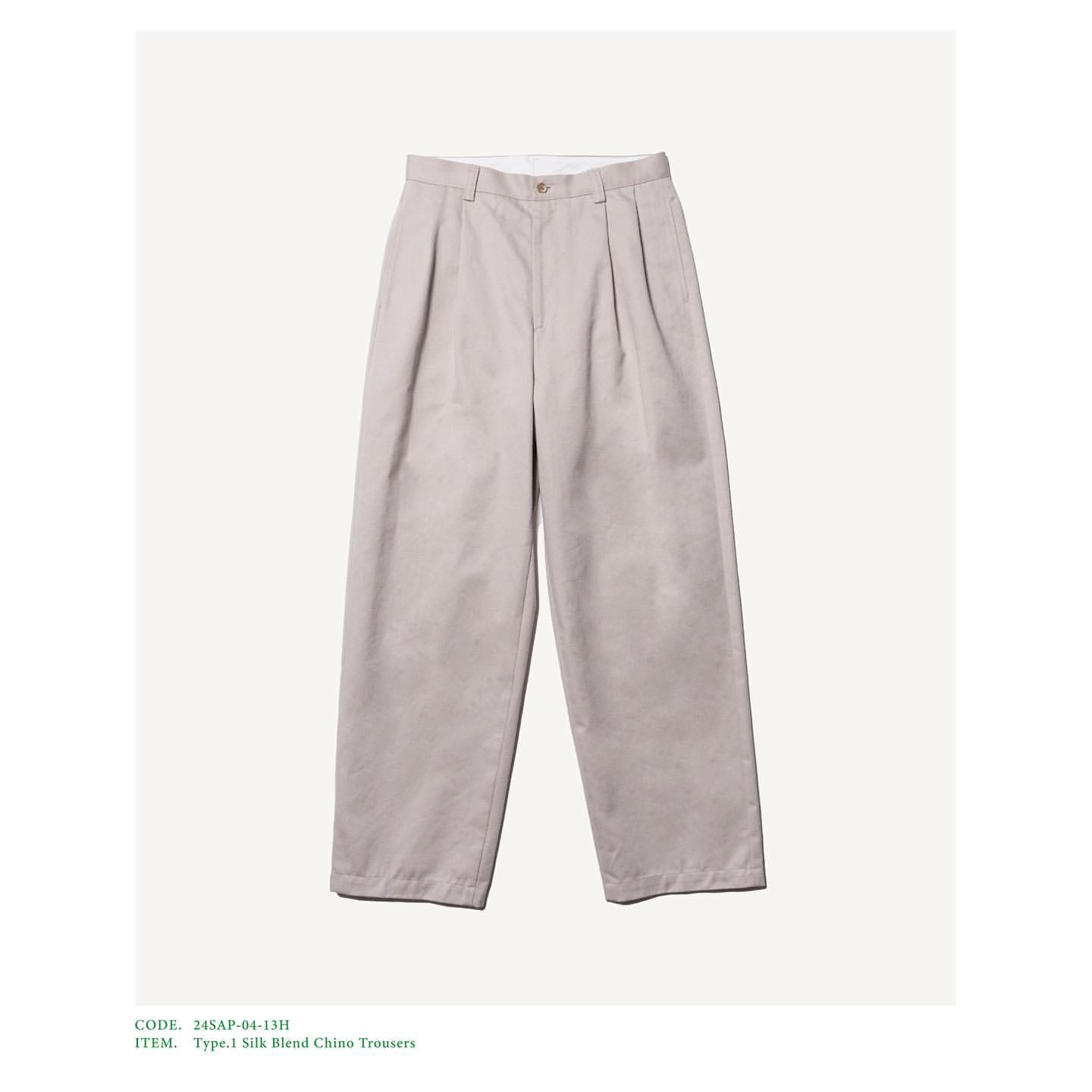 A.PRESSE 24SS Type.1 Silk Blend Chino Trousers